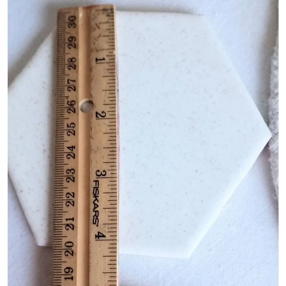 Vintage octagonal tile, beige with speckles. Set of 12.made in the USA